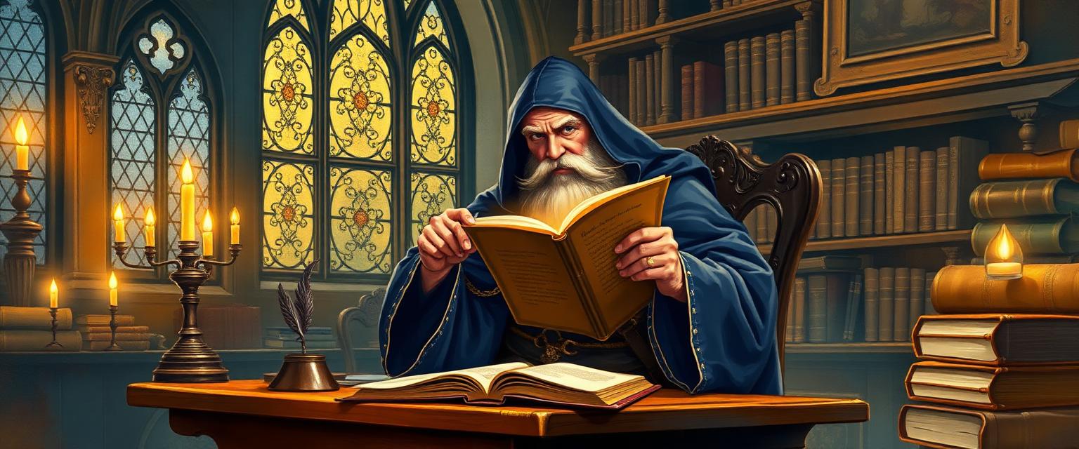 HolyInk AI All-Access Pass bundle: a robed scribe studies an illuminated manuscript in a candlelit scriptorium
